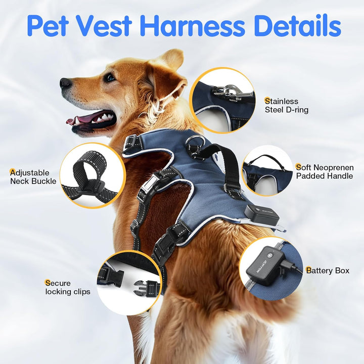 Jewyow Hundegeschirr Leuchtend, Wiederaufladbare LED Hundegeschirr, Led Geschirr für Hunde mit Weich