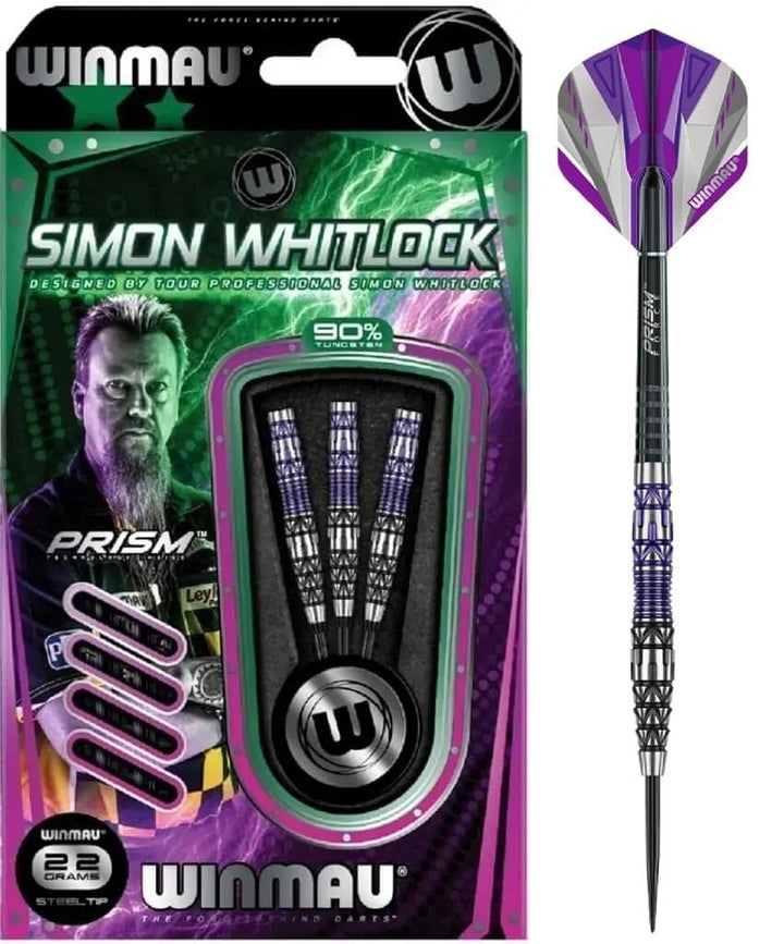 WINMAU Simon Whitlock Sonderedition 22g Profi Wolfram Steeltip Dartpfeile Set mit Flights und Schäft