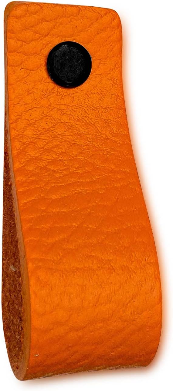 Brute Strength - Ledergriffe für Möbel - Orange - 6 Stück - 16,5 x 2,5 cm - Schrankgriff, Türgriff f