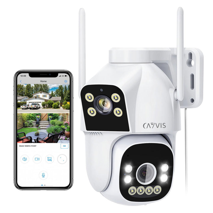 überwachungskamera Aussen WLAN, 2.4GHz/5GHz PTZ Dual-Lens Überwachungs Kamera Aussen mit KI-Personen