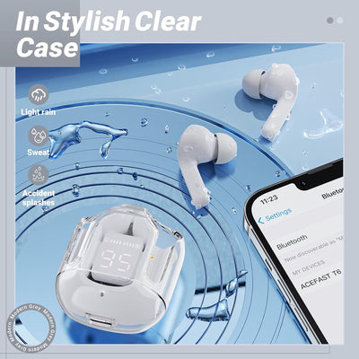 ACEFAST T6 Bluetooth Kopfhörer In Ear, Kopfhoerer Kabellos mit Dual-Mikrofon und KI-Anruf, Komposit-