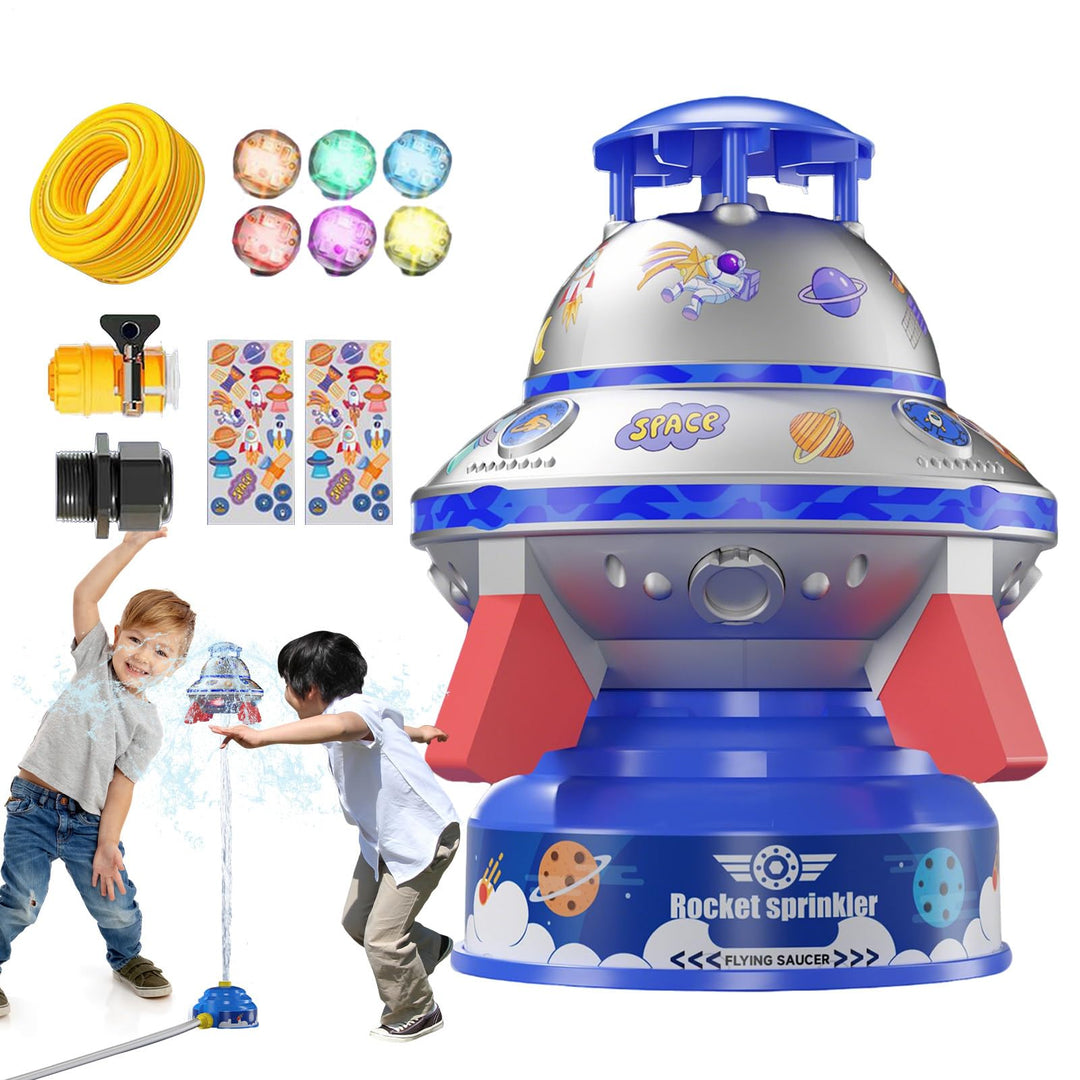 Kinderspielzeug Sprenger | Outdoor Wasserspielzeug Sprinkler | 360° Rotierender Tragbarer UFO-Sprink