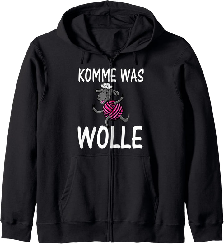 Stricken Häkeln Nähen Komme Was Wolle Schaf Lustig Kapuzenjacke