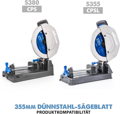 Evolution (T355TCT-90CS) - 355mm Sägeblatt zum Schneiden von Edelstahl - Metall-Sägeblatt mit Hartme