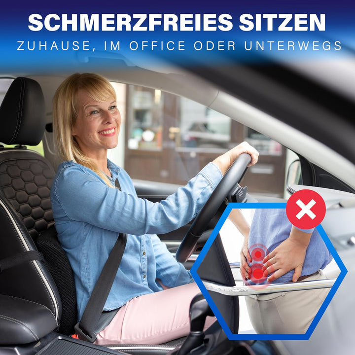 Healthfix® Ergonomisches Keilkissen &amp; Lendenkissen – Ideal für Büro &amp; Home Office, Verbessert Sitzha