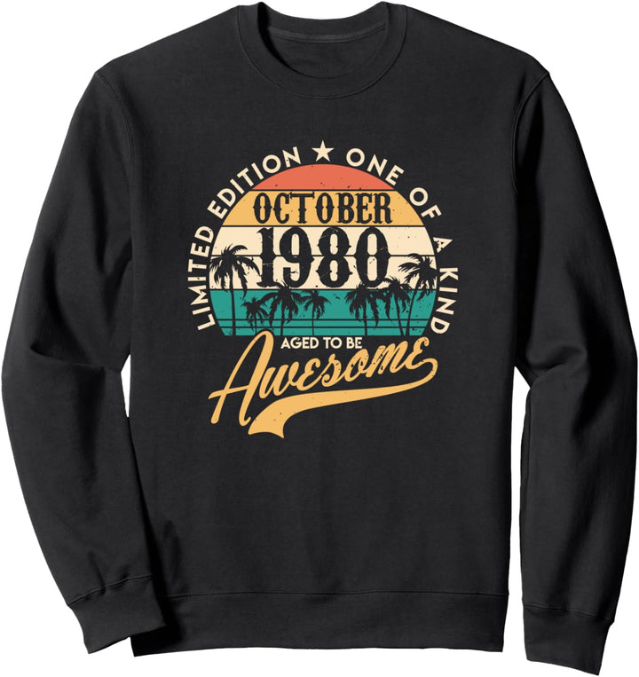 40. Geburtstag Geschenk Oktober 1980 vierzigster Sweatshirt