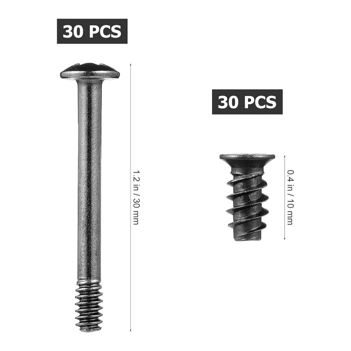 iplusmile 60er Set GehäUselüFterschrauben, 30 Lange Und 30 Kurze Schrauben Aus Kohlenstoffstahl, Com