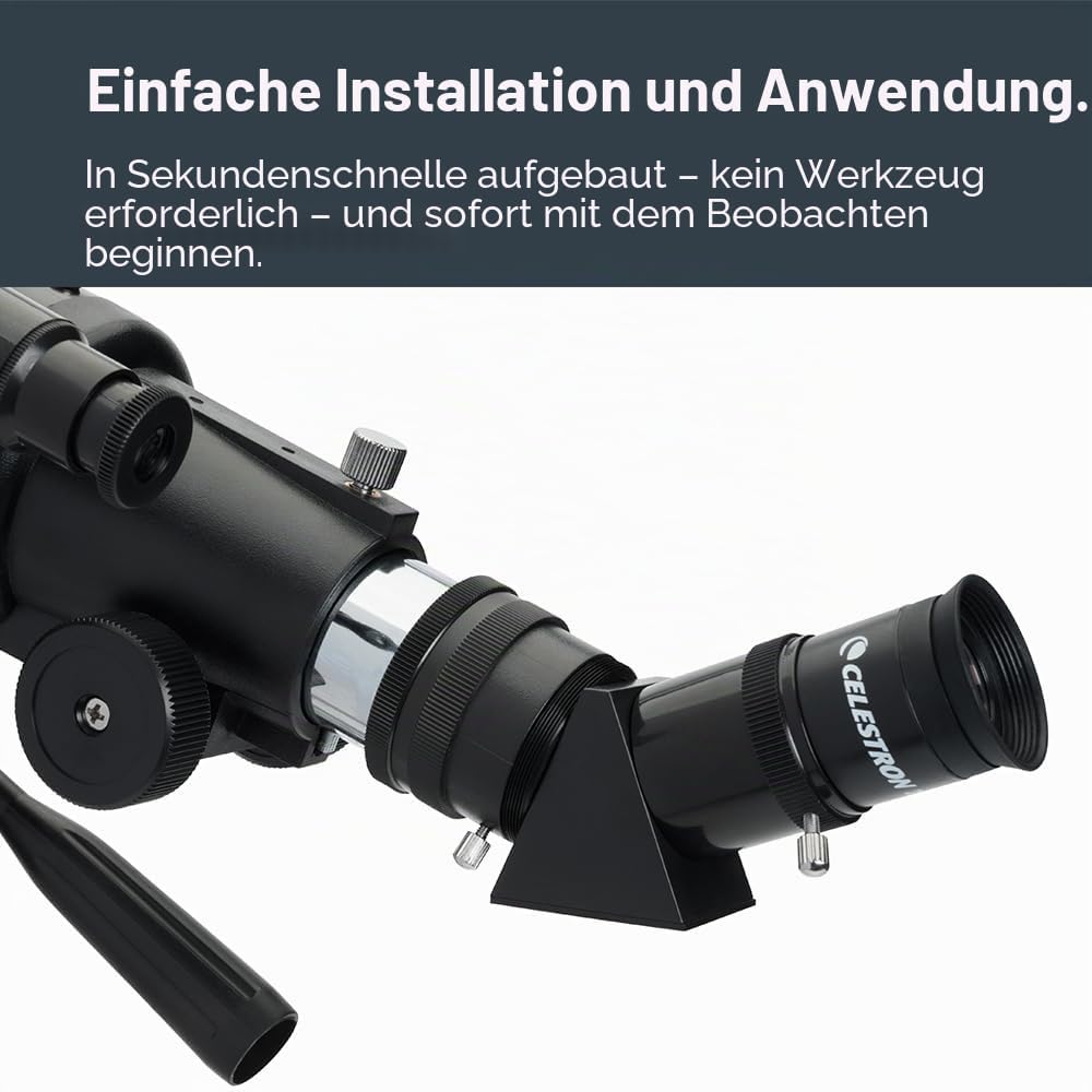 Celestron 22030 Travel Scope tragbares Refraktor-Teleskop 80 mm Linse mit vollvergüteter Glasoptik,