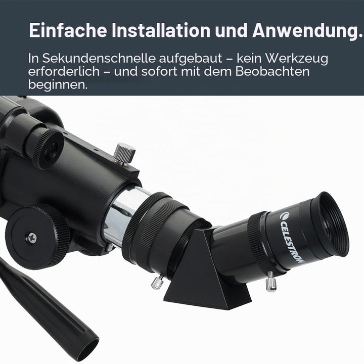 Celestron 22030 Travel Scope tragbares Refraktor-Teleskop 80 mm Linse mit vollvergüteter Glasoptik,