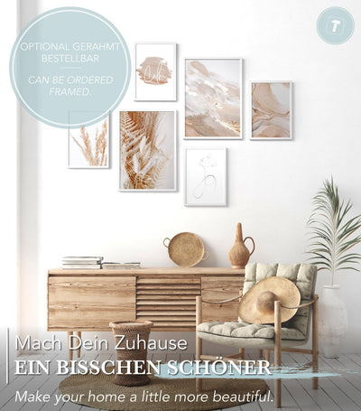 Papierschmiede® Mood Poster Set Boho Acryl, Deko Bilder Wohnzimmer, 2x DIN A3 (ca. 30x42) und 4x DIN