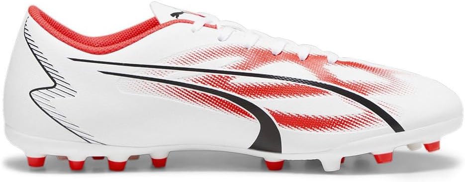 PUMA Herren Ultra Play Mg Fussballschuh 42.5 EU Puma White Puma Schwarze Feuer Orchidee, 42.5 EU Pum