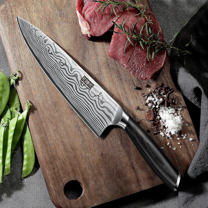 HOSHANHO Kochmesser Küchenmesser - 20 cm Extra Scharfe Messerklinge Chefmesser Profi Messer aus Hoch