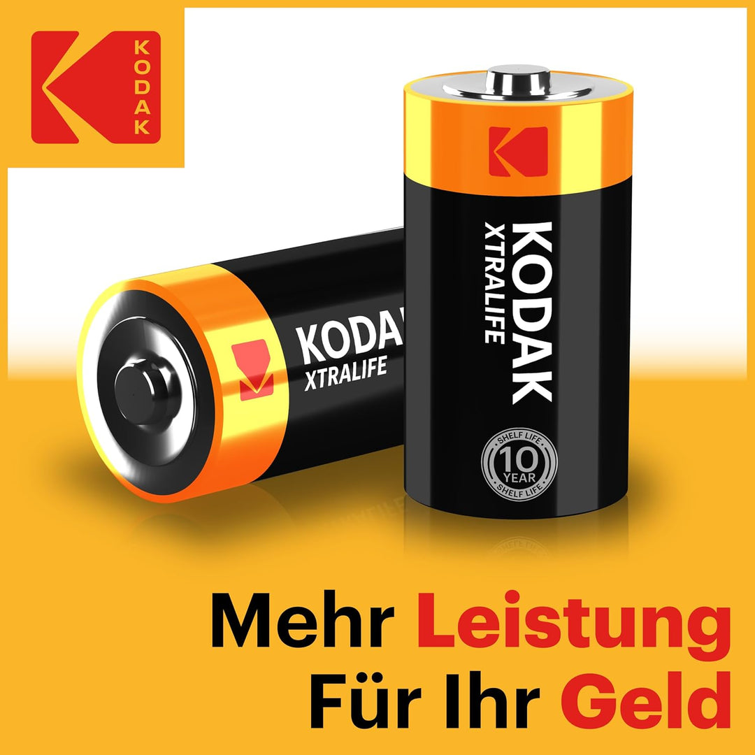 Kodak | Typ C Batterien | C Zellen LR14 Batterie | 12 Stück | Alkalibatterie | 1,5 V