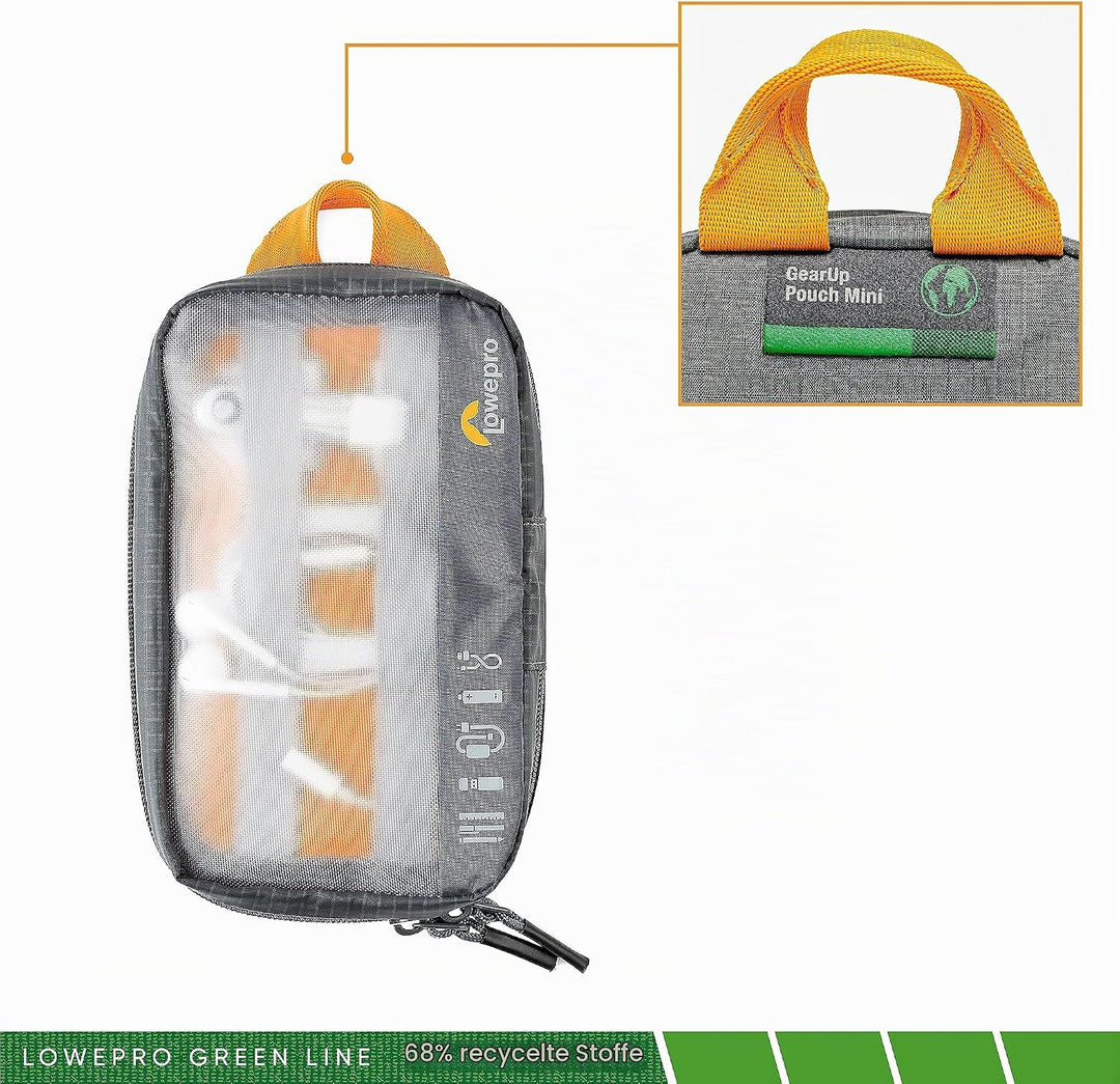 Lowepro GearUp Pouch Mini, Travel Essentials Case, Reiseetui für Telefonkabel, Kabel, Adapter, Akkus