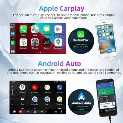 Podofo Autoradio 1 Din mit Apple Carplay Android Auto 7-Zoll Auto Stereo Radio mit Einziehbarem Bild