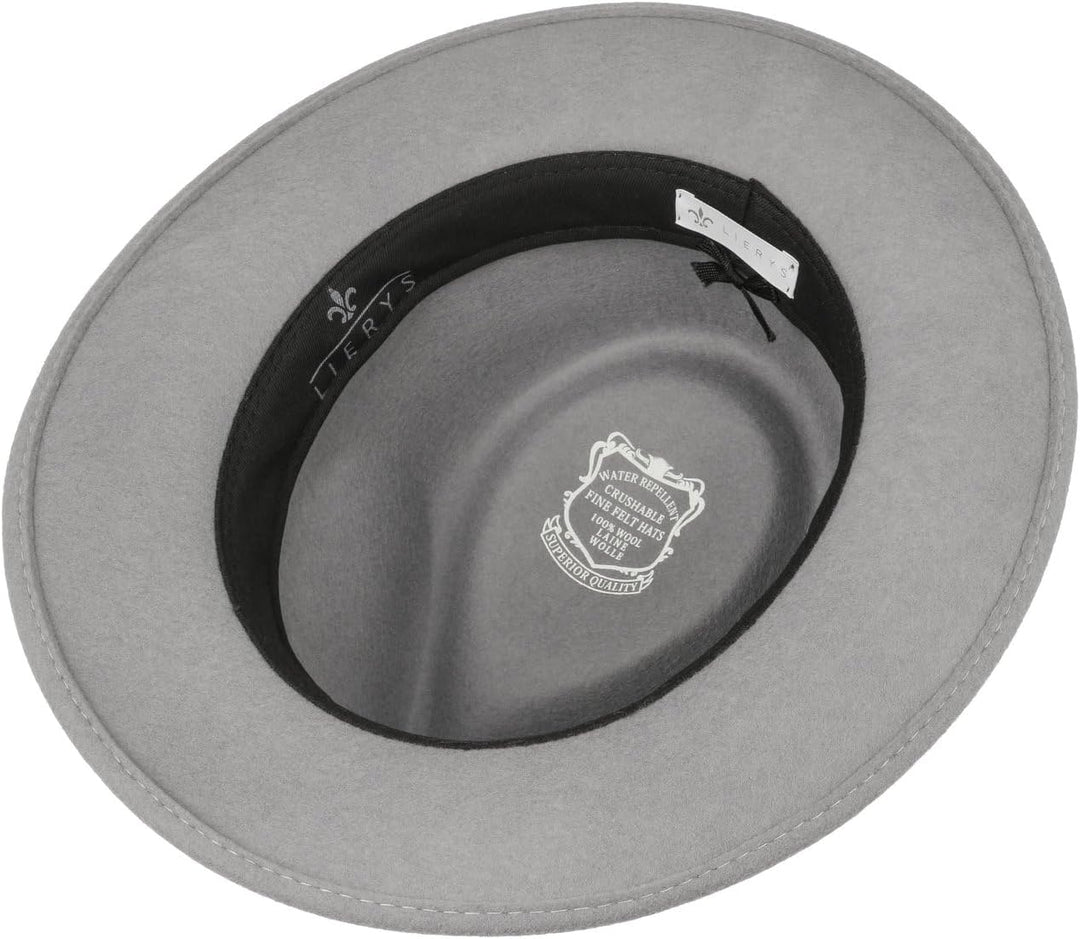 LIERYS City Filzhut Bogartform knautschbar wasserabweisend Damen und Herren Sommer Winter 58 Grau, 5