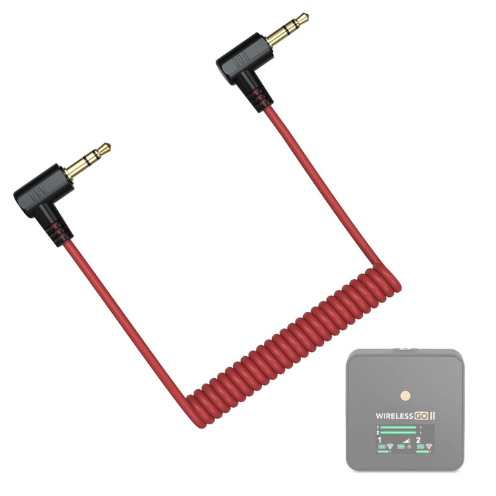 3,5 mm TRS auf TRS Patchkabel, Mikrofon, Spiralkabel, kompatibel mit Rode SC2, Wireless GO III/ GO I