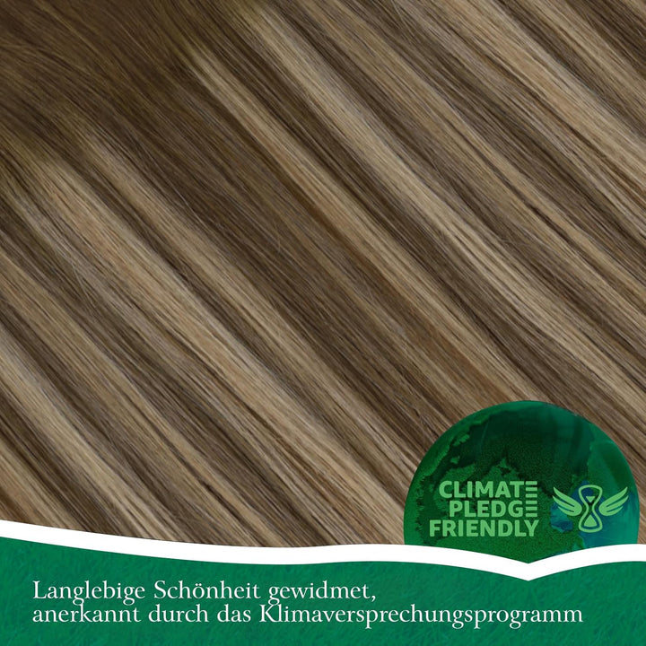 Easyouth Zopf Extension Echthaar Pferdeschwanz Extensions Echthaar Ombre Mittelbraun Mix Honigblond