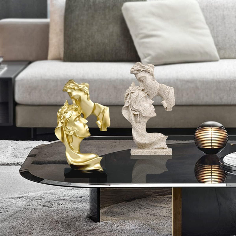 PIGPIGFLY Liebeskuss Statue,Abstrakte Skulptur,Deko Figuren, Deko Wohnzimmer Modern Zum Hinstellen,