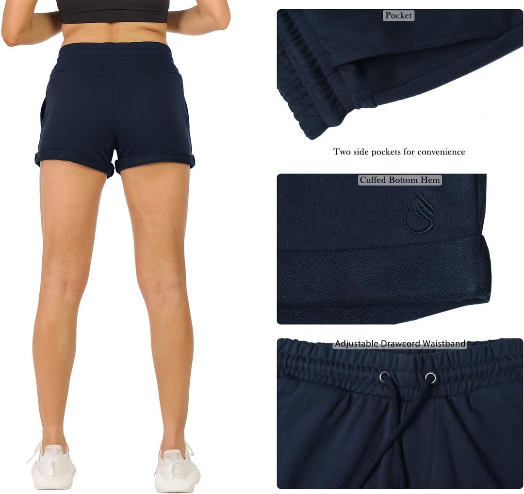 icyzone Damen Sportshorts Kurze Sporthose Atmungsaktive Laufshorts Bequeme Trainingsshorts für Fitne