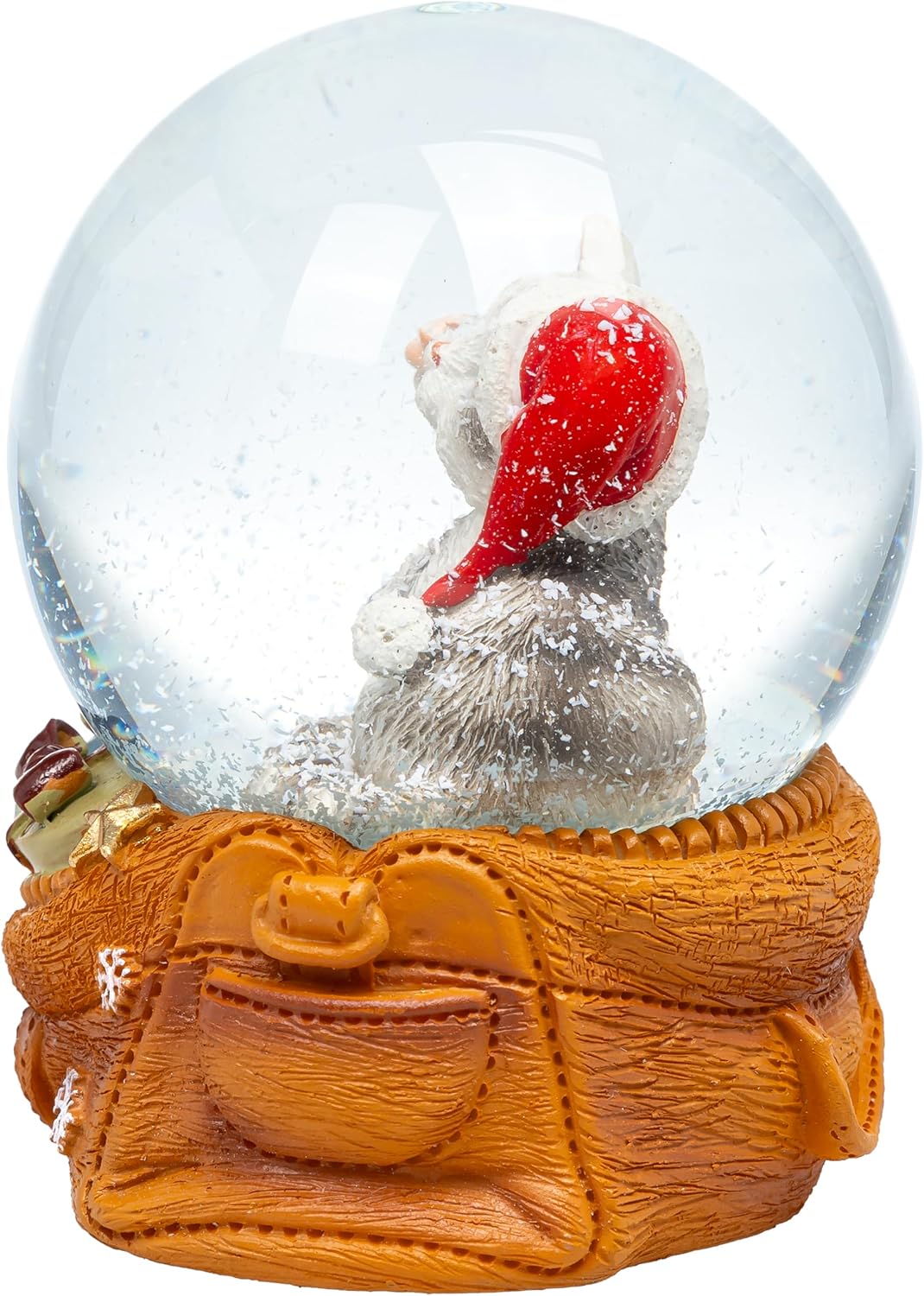 SIKORA SK33 Mittlere Glas Deko Schneekugel Katze mit Weihnachtsmütze Weihnachten Weihnachtsdeko 65mm