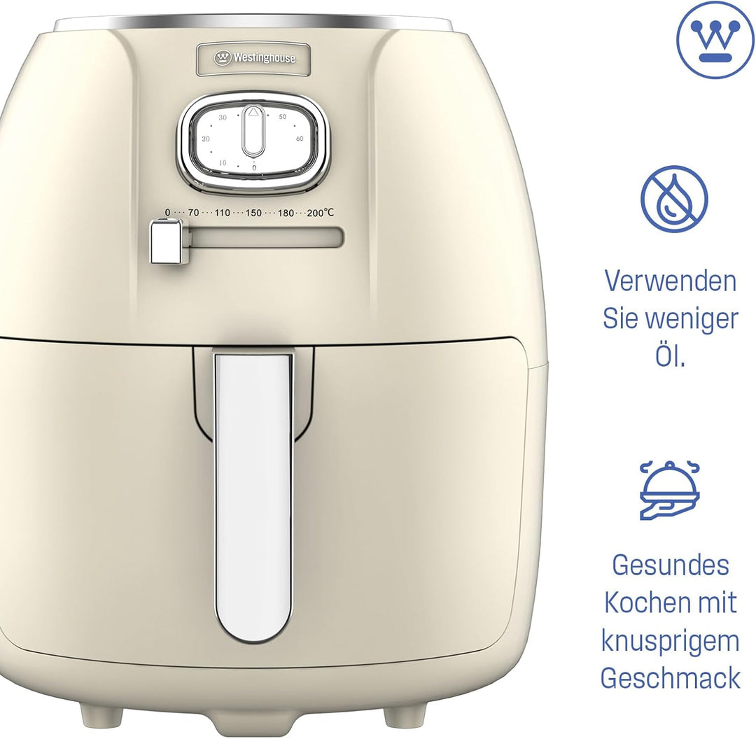 Westinghouse Retro Serie Airfryer, 4L, Heissluftfritteuse, 1500 W, Schnell & einfach, antihaftbeschi
