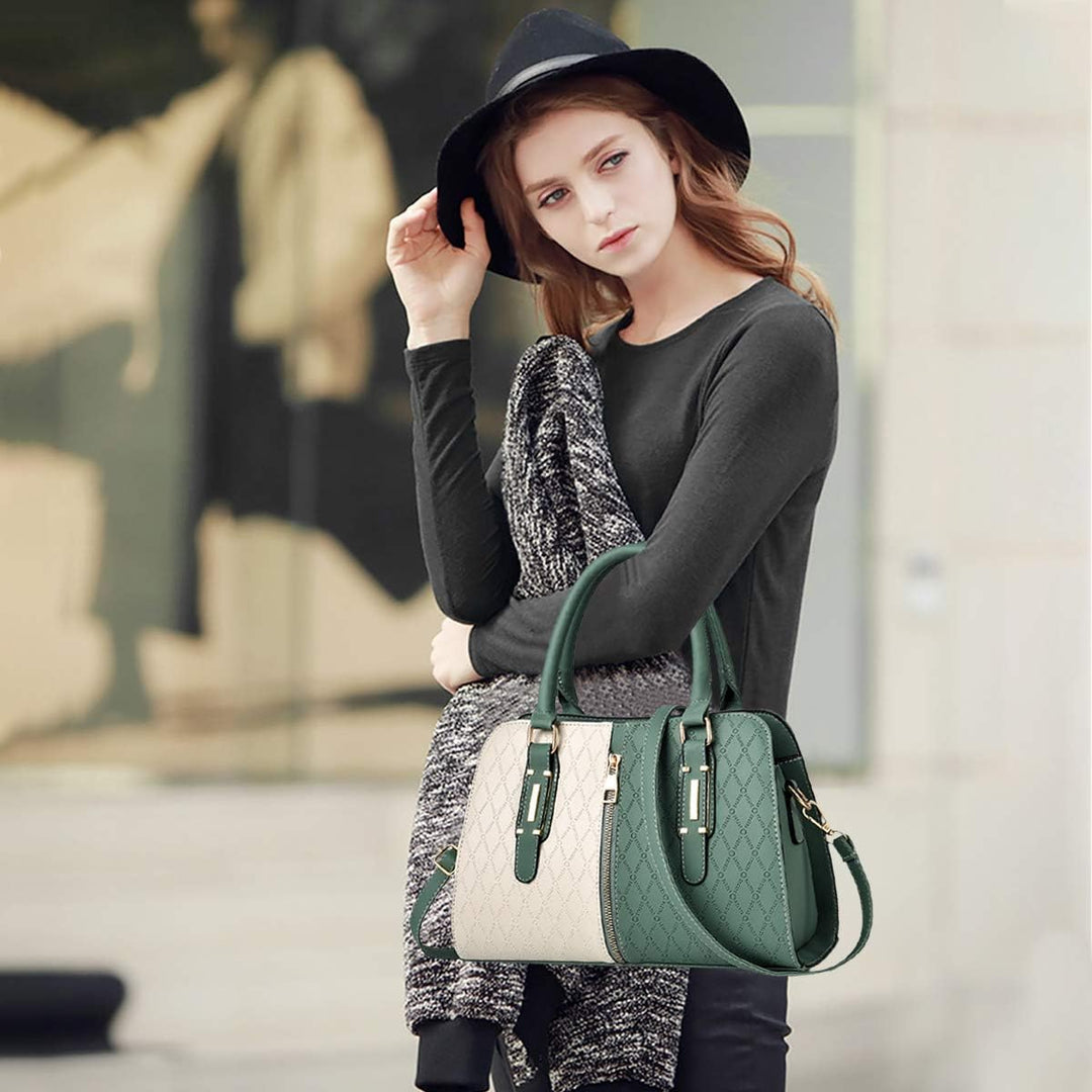 NICOLE & DORIS Schultertasche Damen Mode PU Leder Schick Shopper Handtasche Umhängetasche Tote Handt