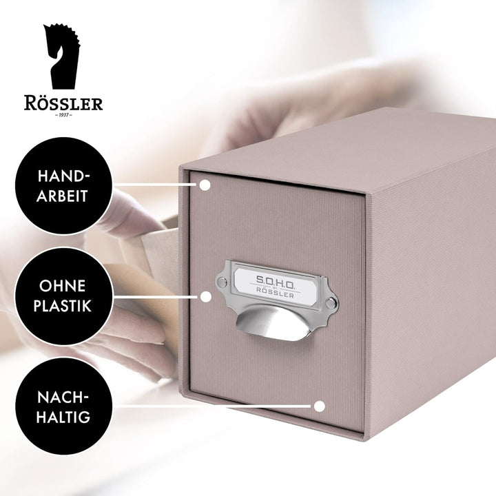 Rössler 1327452490 - S.O.H.O. Aufbewahrungs CD-Schubladenbox, mit beschriftbarem Einsteckschild und