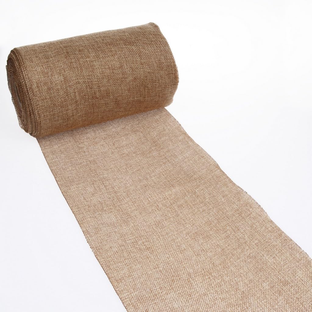 DEKO AS Shabby Chic Leinenoptik Tischläufer, Polyester geruchsneutral, Cocos, 20 cm x 25 m 20 cm x 2