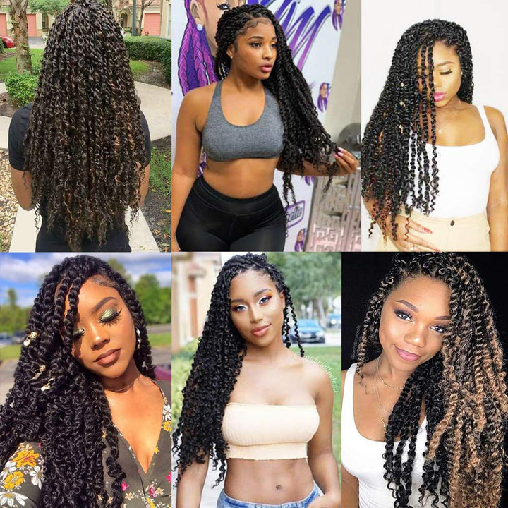 7 Packungen Passion Twists Hair 18 Zoll 22 Stränge/Pack Water Wave Crochet Braids, Passion Twist Cro