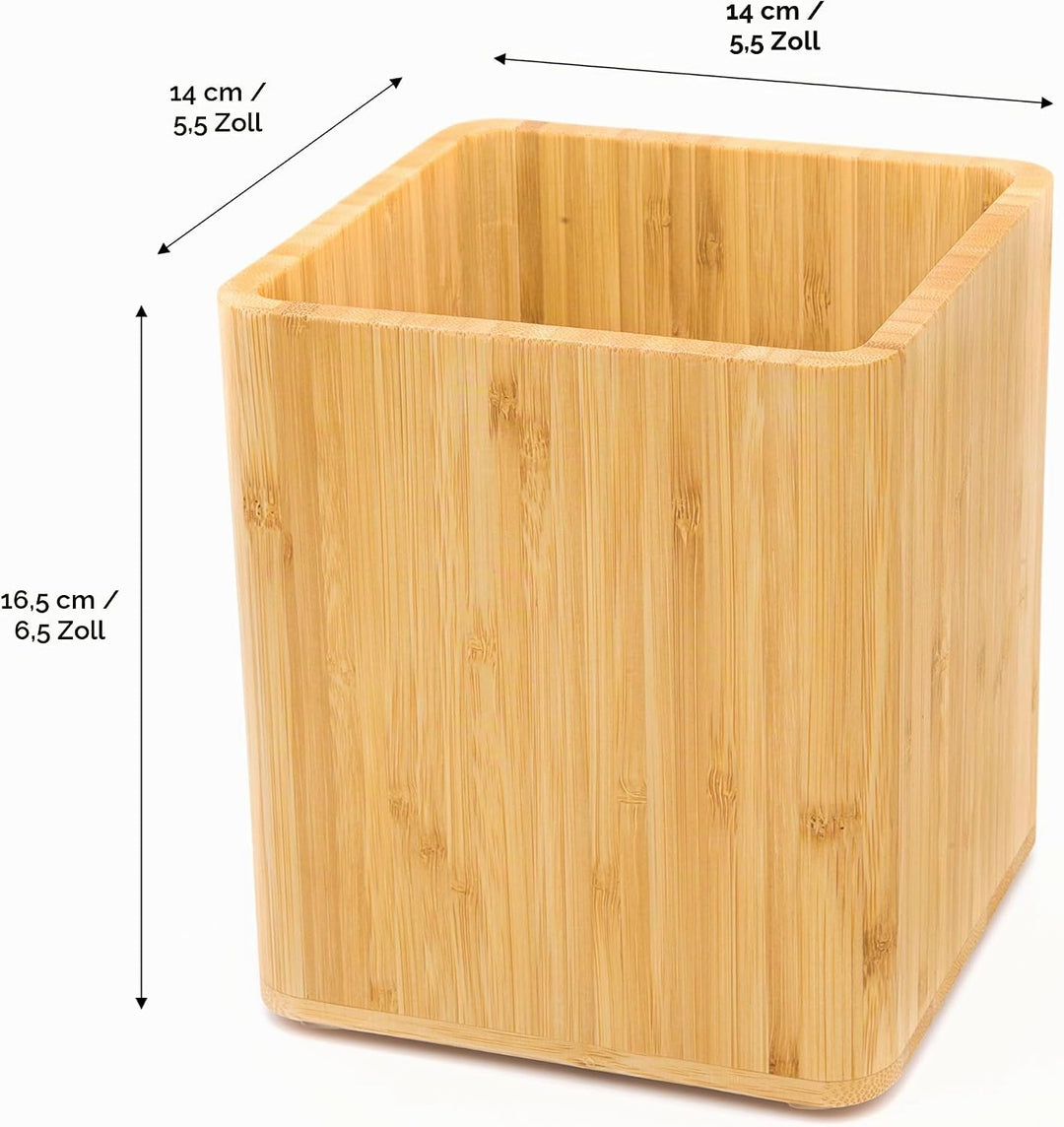 Dehaus® Gross Stilvolle Bambus Küchenutensilienhalter, Küchen Organizer, Besteckkorb, Besteckhalter