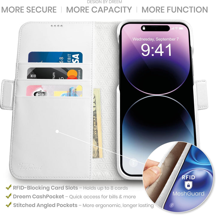 Dreem Fibonacci iPhone 14 Pro Geldbörsen-Hülle / 2-in-1 Stossfestes MagSafe Case und abnehmbares Lux