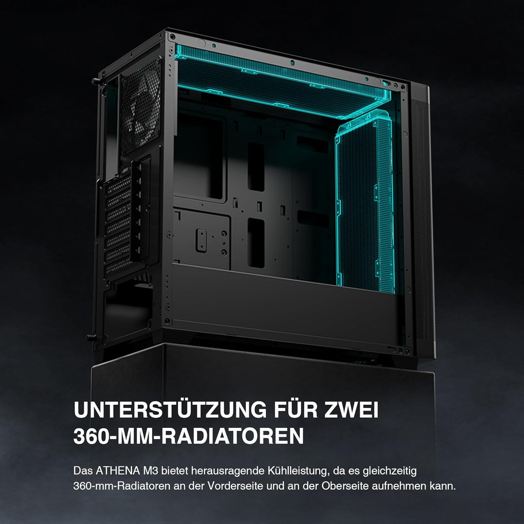 GAMDIAS TALOS M3 MESH ATX Gaming Midi-Tower PC-Gehäuse, Enthält 3 x 120mm ARGB PWM-Lüfter mit Lüfter