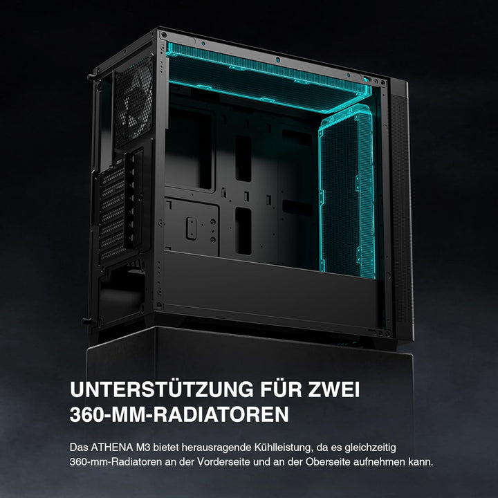 GAMDIAS TALOS M3 MESH ATX Gaming Midi-Tower PC-Gehäuse, Enthält 3 x 120mm ARGB PWM-Lüfter mit Lüfter