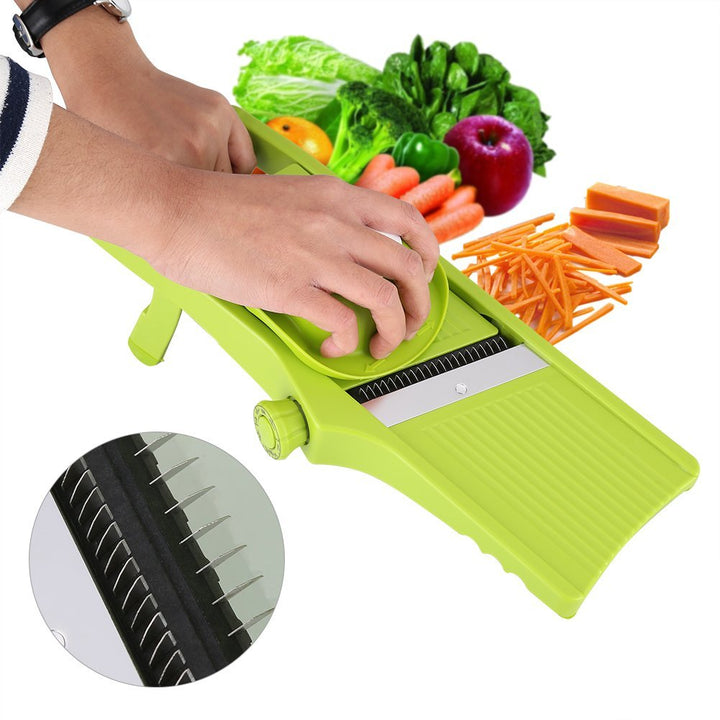 Manuelle Essen Slicer, Gemüsehobel 3 in 1 Gemüseschneider Profi Gemüsereibe Kartoffelschneider, just