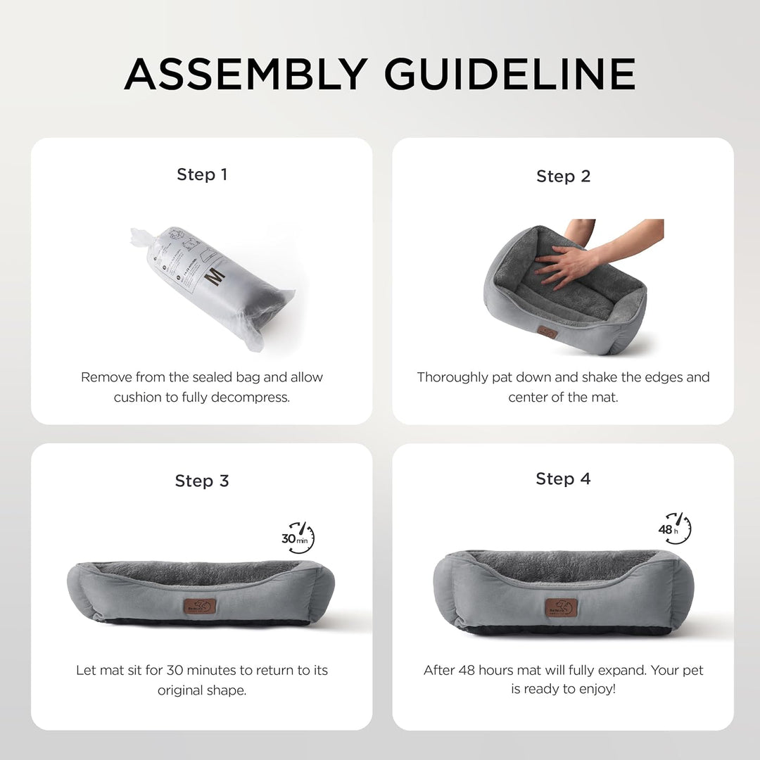 BEDSURE Katzenbett waschbar Katzen Bettchen - 51x41cm Katzenkorb Indoor mit Rutschfester Basis, quad