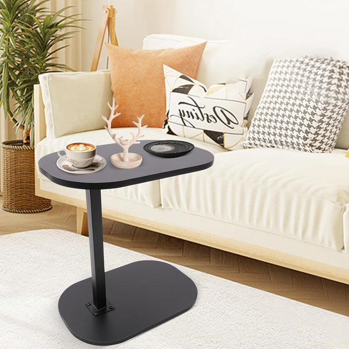 TTISJHK C-förmiger Beistelltisch höhenverstellbar 45–80cm, drehbare &amp; neigbare Tischplatte, Sofatisc