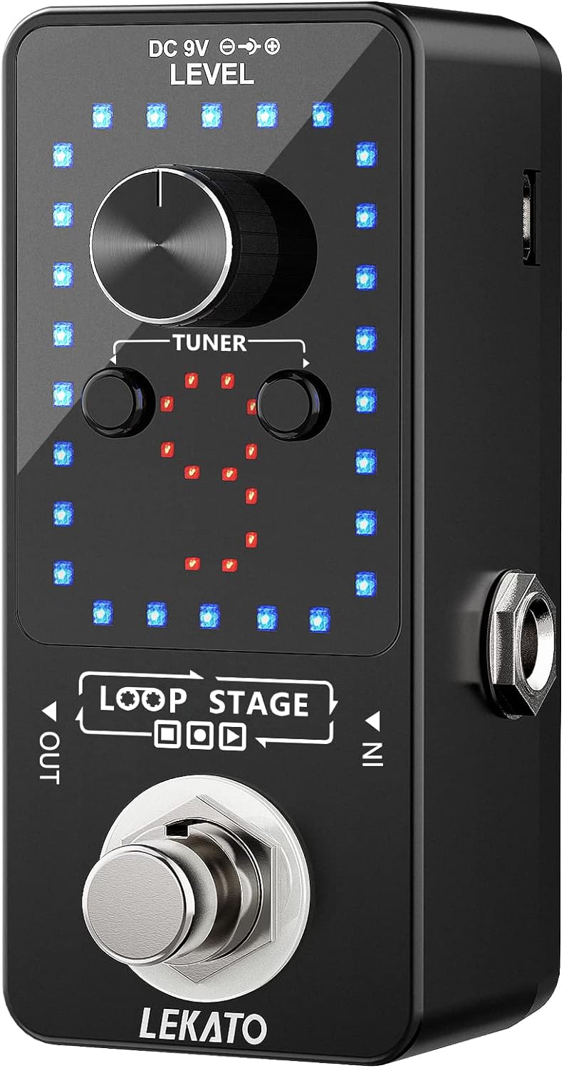 LEKATO Gitarren-Looper Effektpedalschlaufe, 9 Loops, Station mit USB-Kabel für E-Gitarre, Bassgitarr