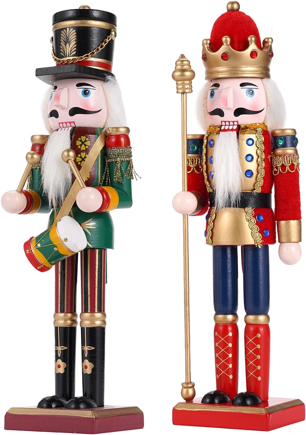 2pc Weihnachten Nussknacker Soldat 30cm Holz Nussknacker Weihnachtsdekorationen für Kamin, Tradition