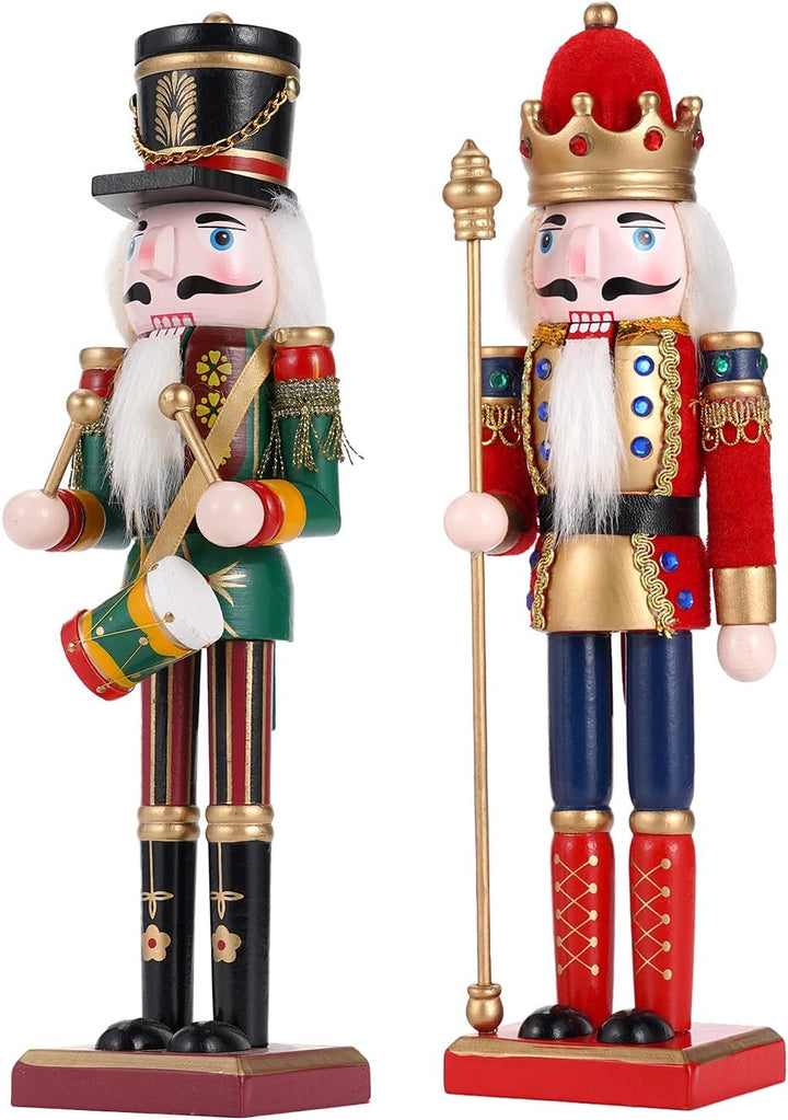 2pc Weihnachten Nussknacker Soldat 30cm Holz Nussknacker Weihnachtsdekorationen für Kamin, Tradition