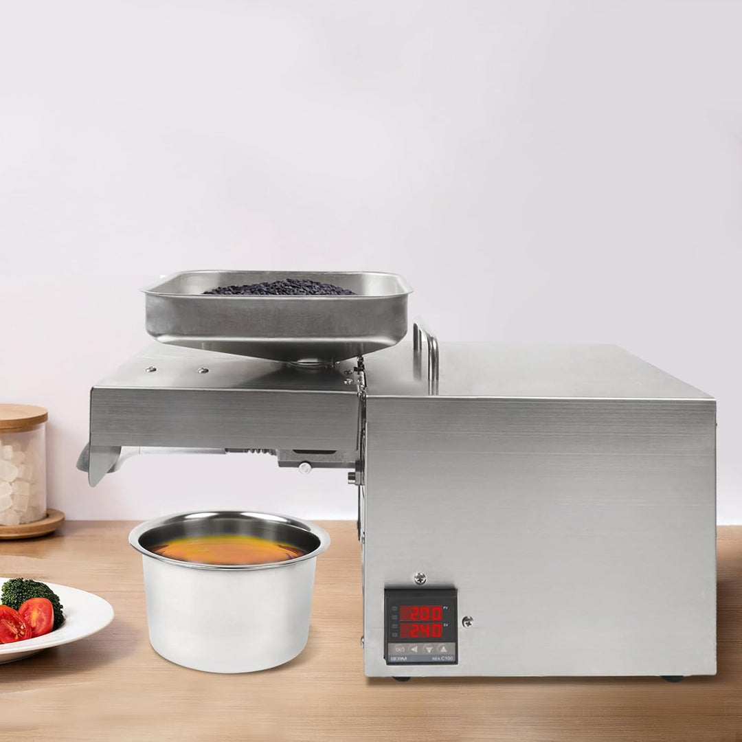 220v Ölpresse Maschine Automatische Ölmühle Öl Extraktion Expeller 5kg/hr 610w, 304 Edelstahl Ölpres