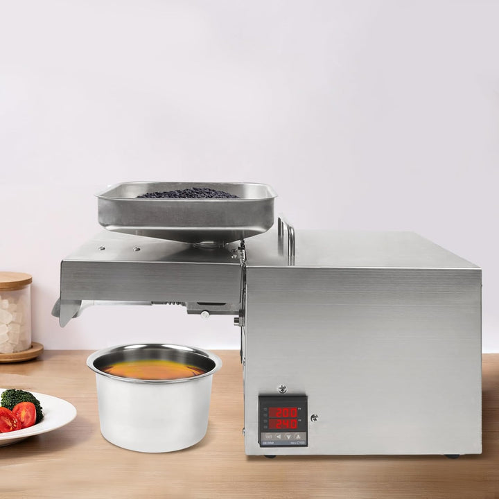 220v Ölpresse Maschine Automatische Ölmühle Öl Extraktion Expeller 5kg/hr 610w, 304 Edelstahl Ölpres