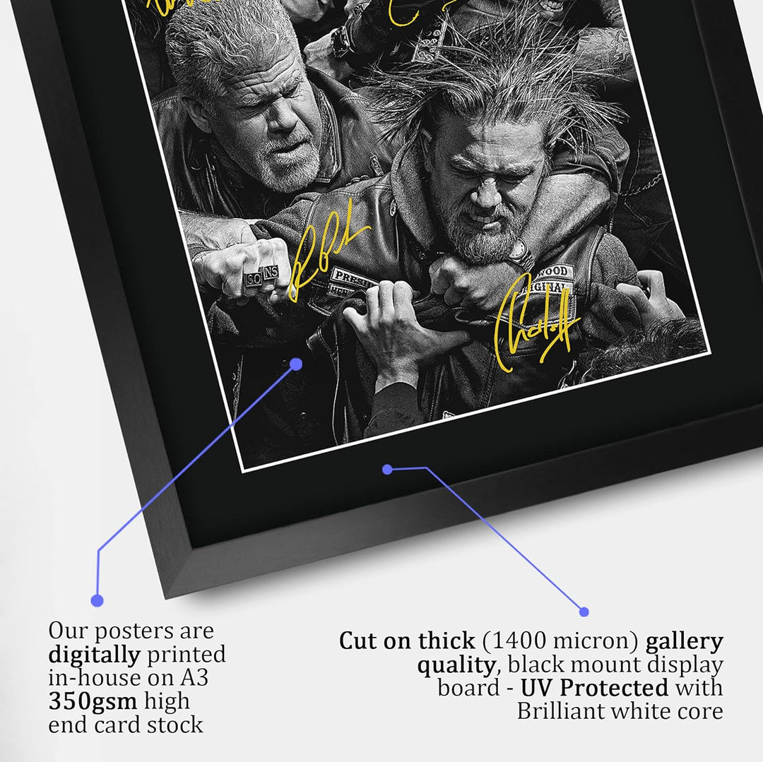 HWC Trading Sons Of Anarchy A3 Gerahmte Signiert Gedruckt Autogramme Bild Druck-Fotoanzeige Geschenk