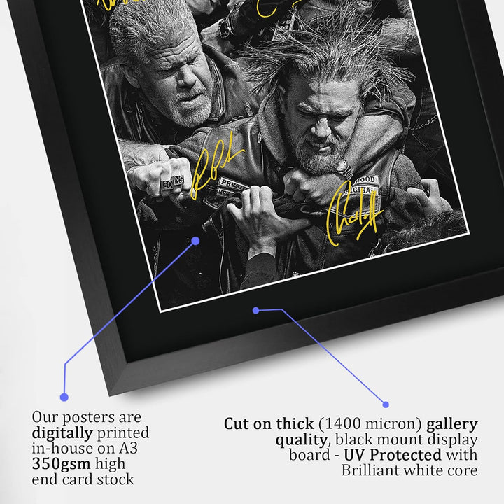 HWC Trading Sons Of Anarchy A3 Gerahmte Signiert Gedruckt Autogramme Bild Druck-Fotoanzeige Geschenk