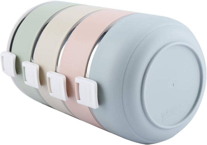 Aukson Thermal Lunch Box, tragbarer Thermal Lunch Box Behälter Edelstahl Bento Box Lebensmittelbehäl