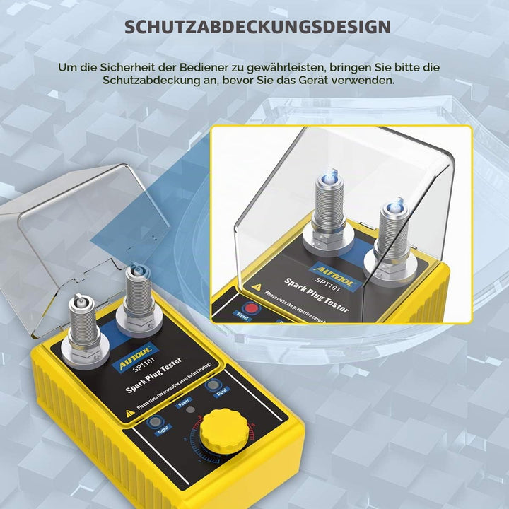 AUTOOL SPT101 Auto Zündkerzen Tester, Kfz Motor Zündkerzenprüfgerät mit Schutzhülle Zündkerze 0 bis