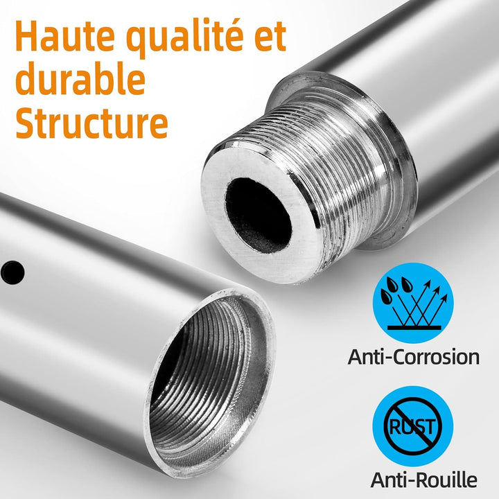 PRIOR FITNESS Tanzstöcke, abnehmbar, 45 mm, für Club, Party, Kneipe, Haus.. silber, silber