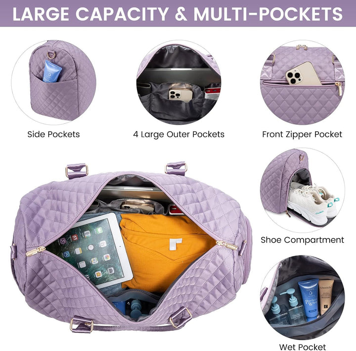 LOVEVOOK Sporttasche Damen, Reisetasche Weekender Travel Kliniktasche Geburt mit Kulturtasche Schuhf