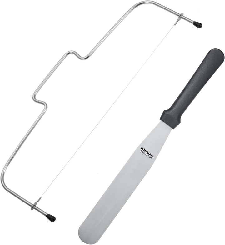 Westmark 1 Tortenbodenteiler, Länge: 32 cm + 1 Streichpalette, gerade, Länge: 30 cm, Rostfreier Edel