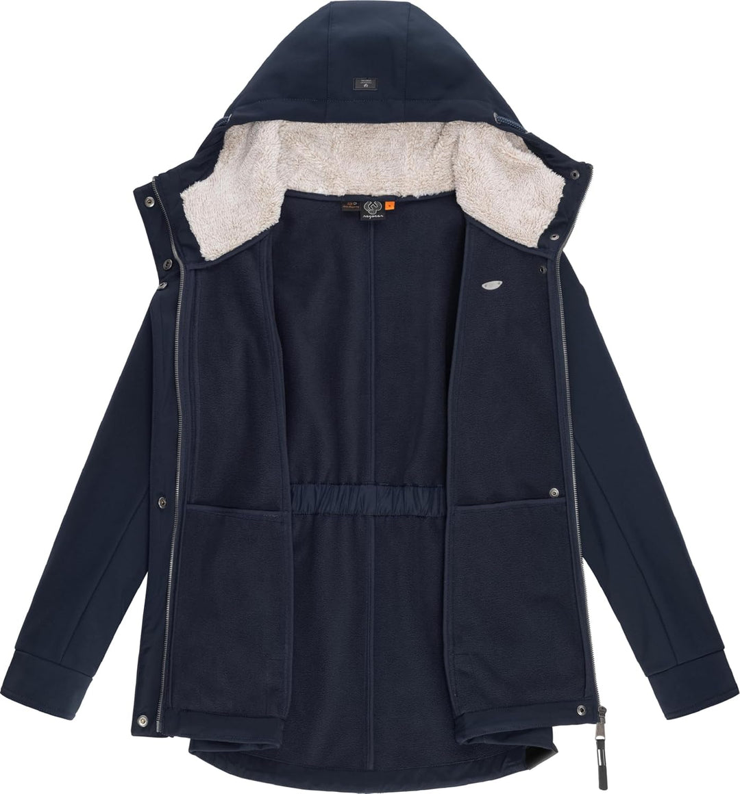 Ragwear Damen Übergangsjacke Funktionsjacke Softshelljacke wasserdicht atmungsaktiv mit Kapuze Monad